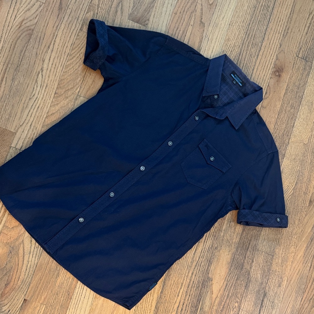 Burberry London Blue Label Men's Navy Blue Short Sleeve Shirt Size: LL  Japan - Picture 5 of 13